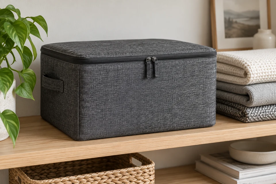 Fabric storage baskets, illustrative application